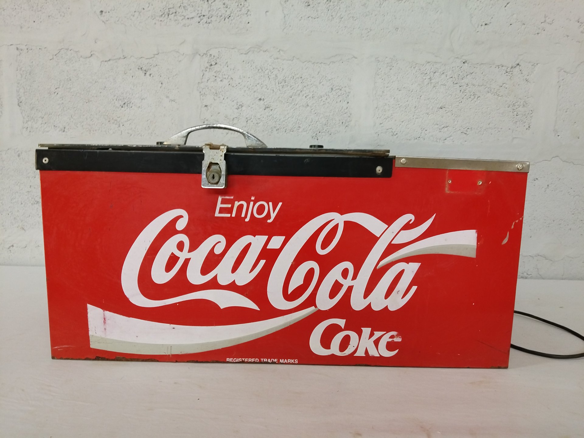 Coca-Cola branded countertop electric cooler – tested working, compressor present, used condition