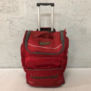 Boomerang red wheeled backpack / trolley backpack — telescopic handle, tested wheels & zips, used