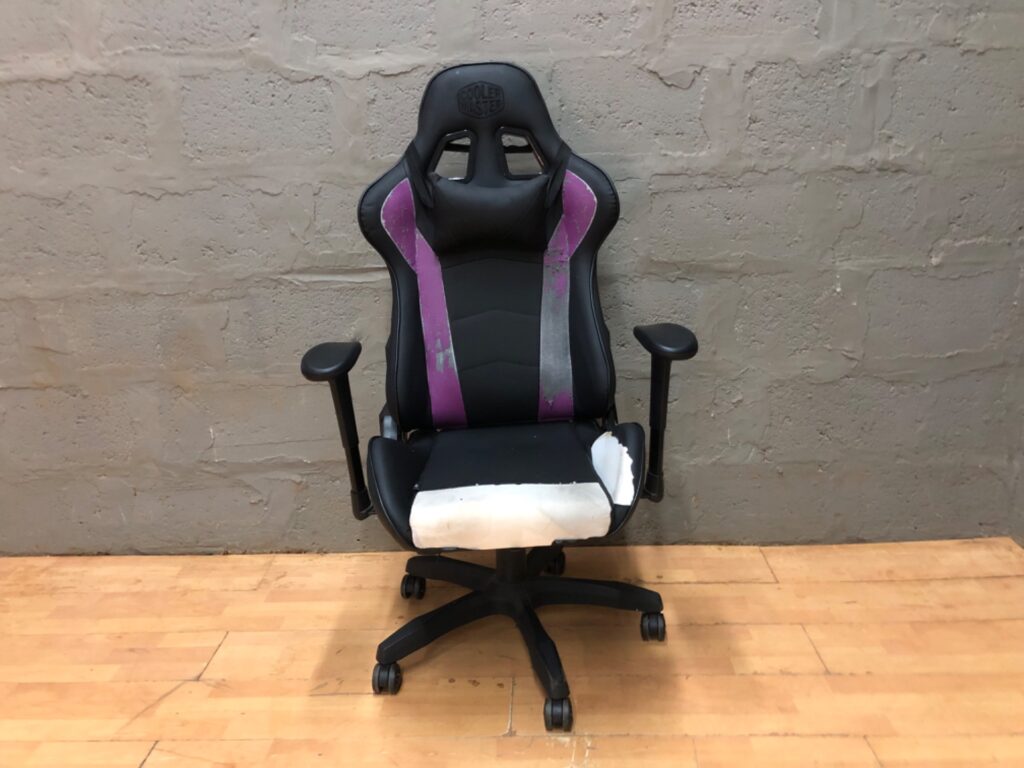Cooler Master gaming/office chair — adjustable, mechanically tested, heavy upholstery damage