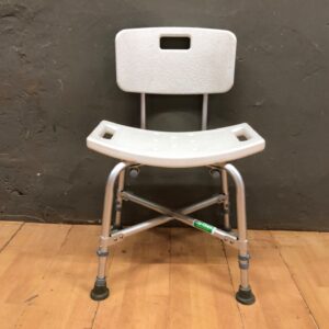 Folding Aluminium Shower / Bath Seat with Backrest — Adjustable Legs, Anti‑Slip Feet