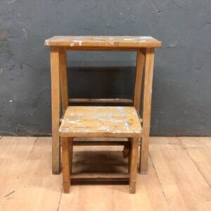 House of York wooden nesting step stools – paint-splattered, used