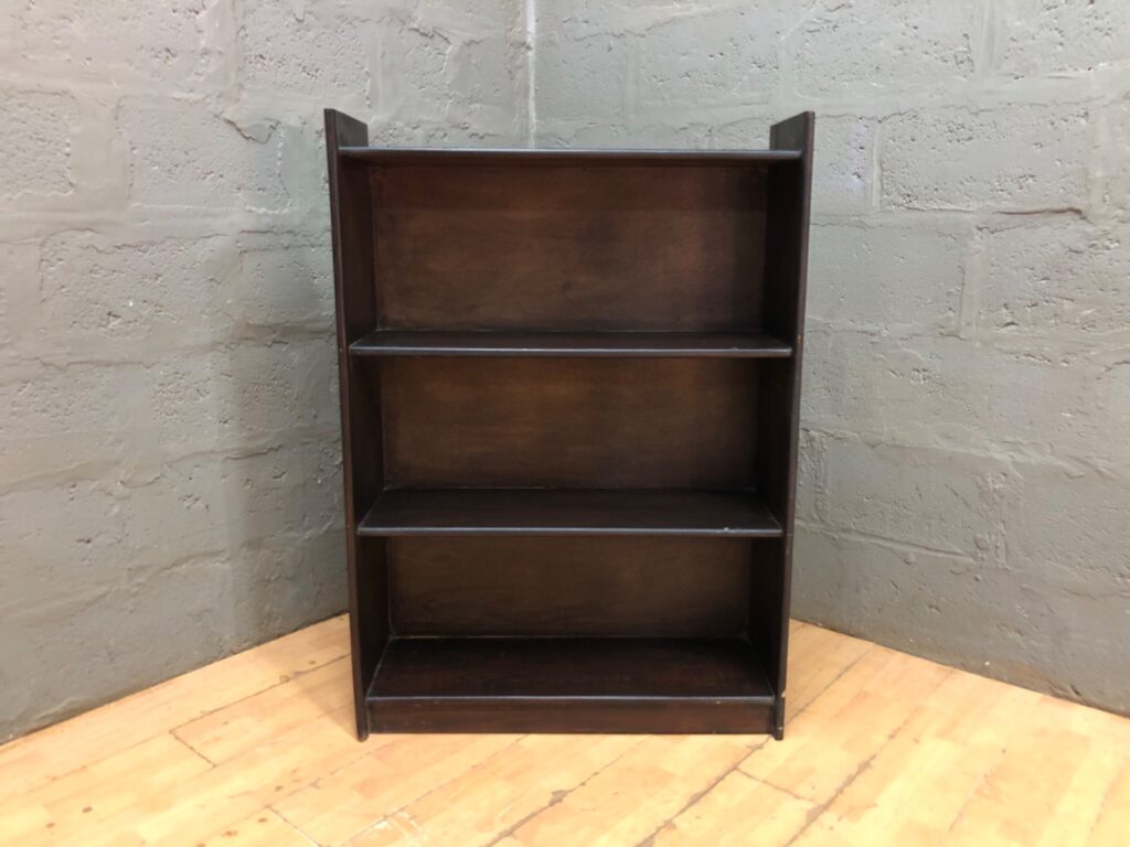 Dark-stained Wooden Bookcase / Wall Shelf – 4 fixed shelves, 127 x 30 x 90 cm