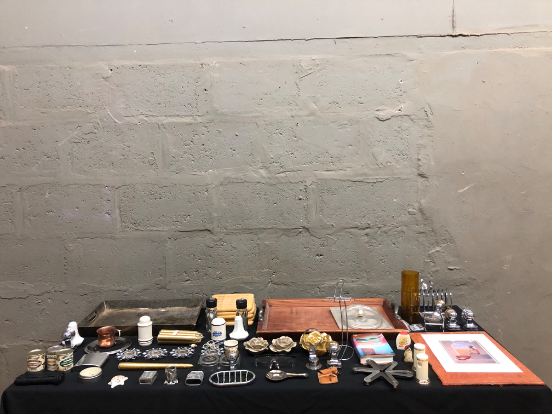 Mixed Household & Decorative Lot — Trays, Coasters, Candleholders, Salt & Pepper, ‘Bartender’s Guide’ and more (54 items)