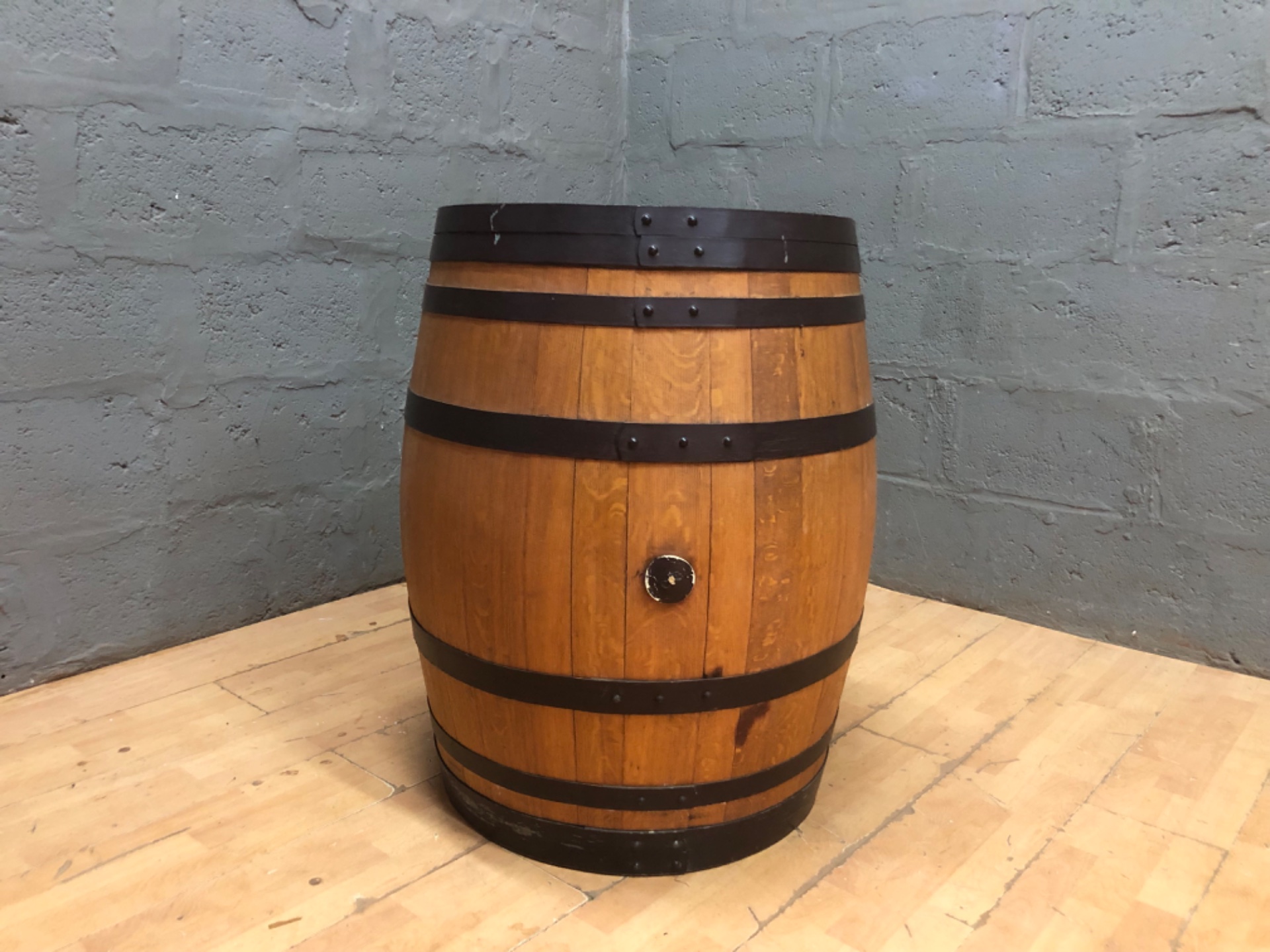 Decorative Wooden Barrel — Watertight, Fixed Bung, H88 x Ø60cm
