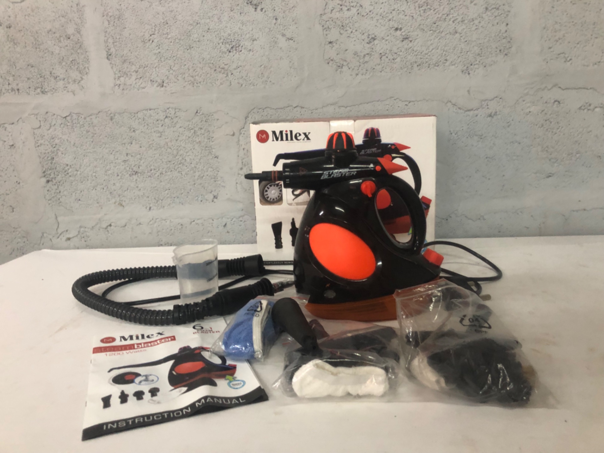 Milex Steam Blaster 1200W Handheld Steam Cleaner – Tested, Boxed, Accessories