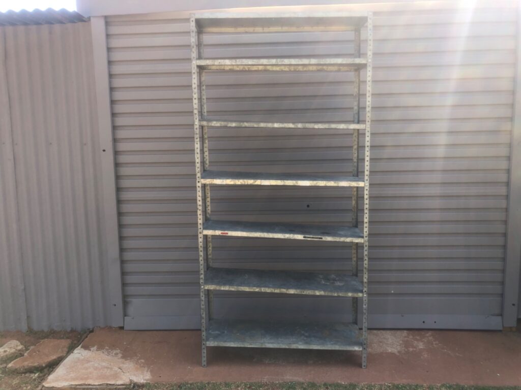 Galvanised 6‑Shelf Freestanding Metal Storage Rack — 190 x 31 x 92 cm