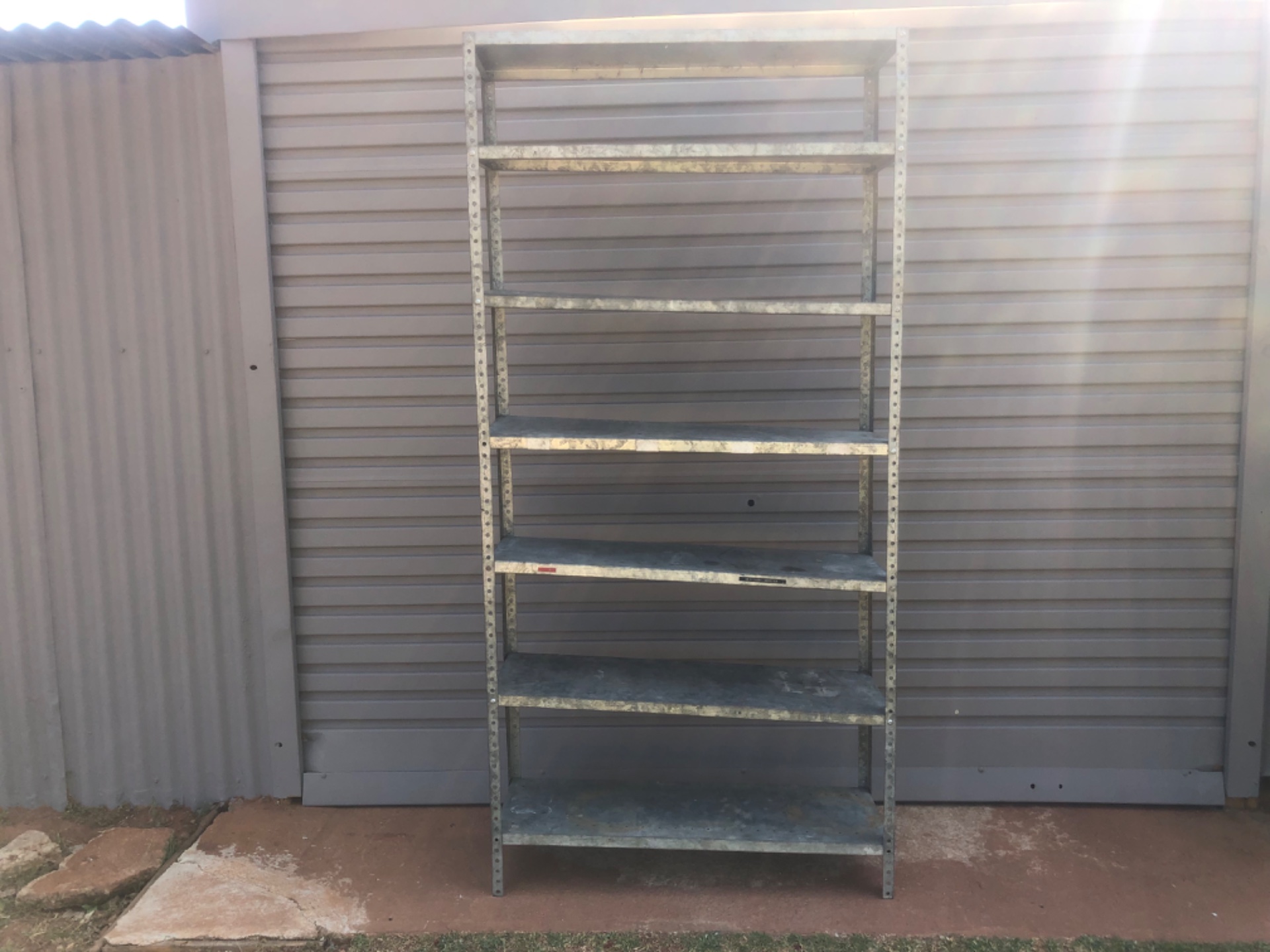 Galvanised 6‑Shelf Freestanding Metal Storage Rack — 190 x 31 x 92 cm