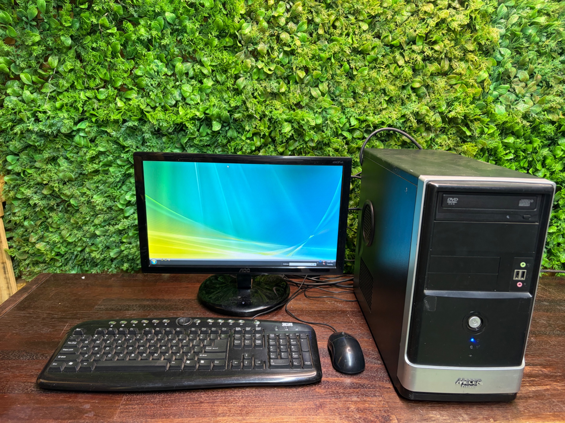 Used Desktop PC System – Tower + AOC Monitor, Keyboard & Mouse – Boots to Windows (Cosmetic Wear)