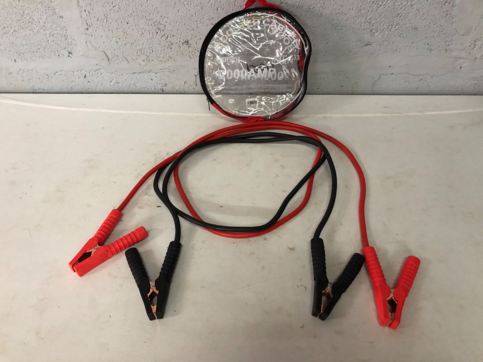 PERVOTI 2000AMP Booster / Jumper Cables (CTC-833) — heavy-gauge set in round zip carry bag