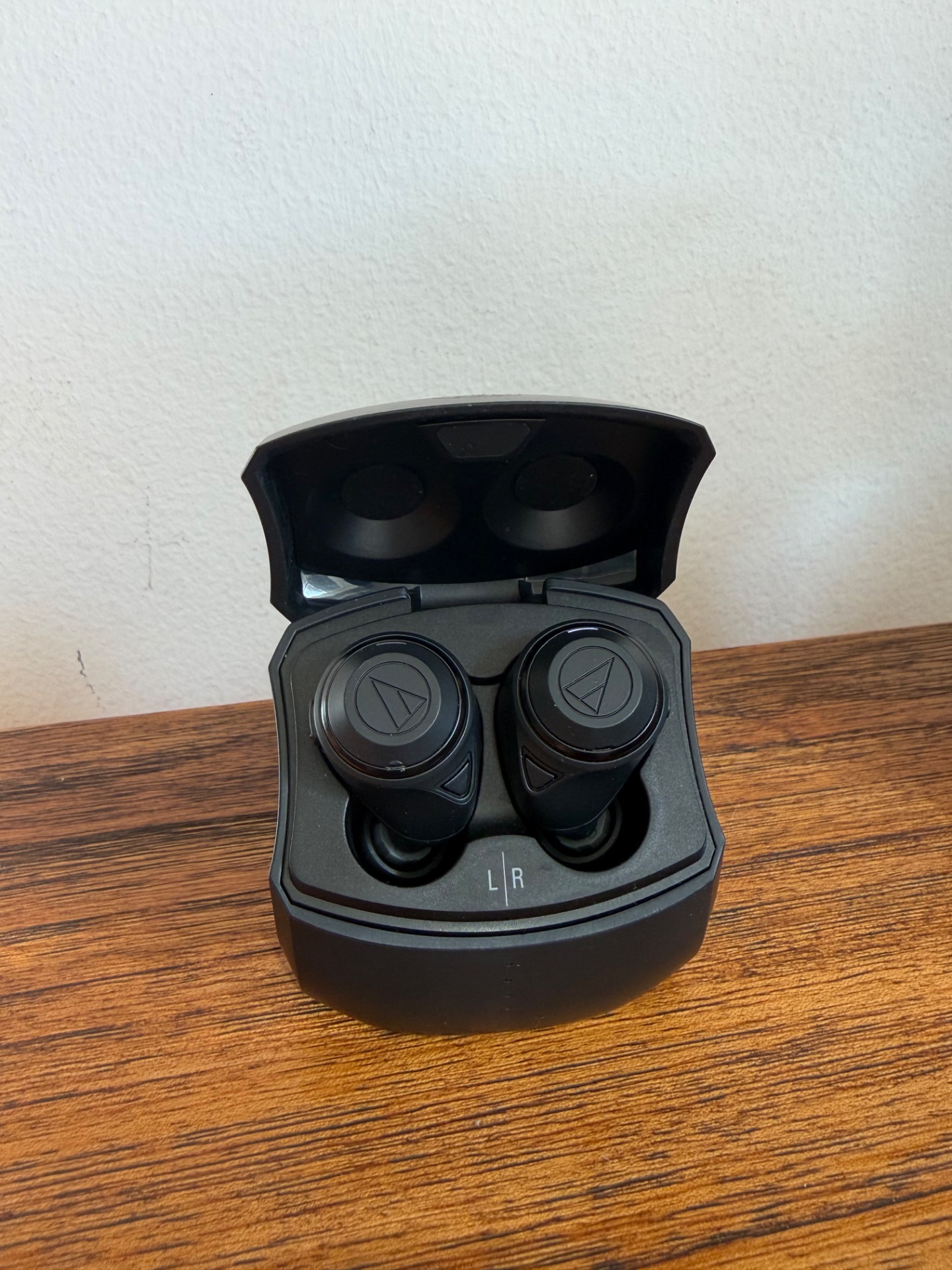 Audio‑Technica True Wireless Earbuds with Charging Case — Black (Used, Cosmetic Wear)