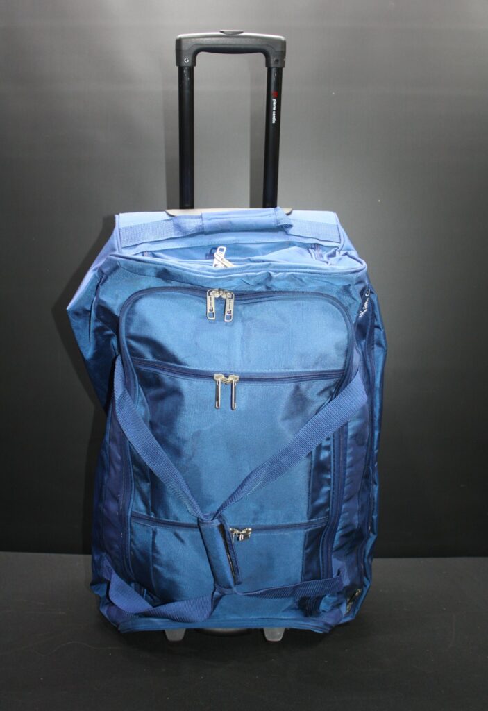 Pierre Cardin Blue Soft Wheeled Duffel — Telescopic Handle, Rolling Wheels, Front Pockets