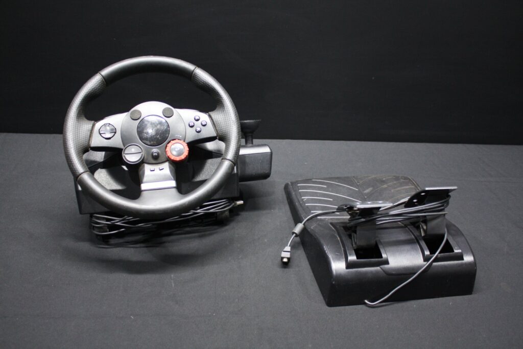 Logitech E-X5C19 Sim Racing Steering Wheel + Pedal Set (wired) — Untested, visible wear