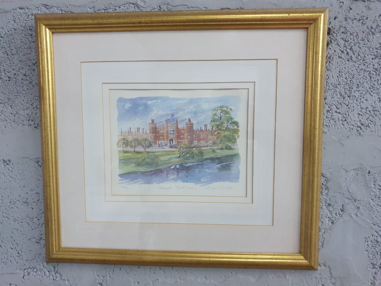 Angela Fielder ‘Hampton Court Palace’ limited-edition signed print 368/850 — framed (overall 47 x 43 cm)