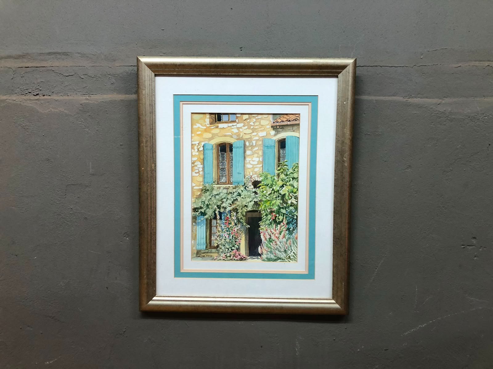 Framed, signed original watercolour ‘Sue Kemp’ — glazed, double mount, 51 x 61 cm
