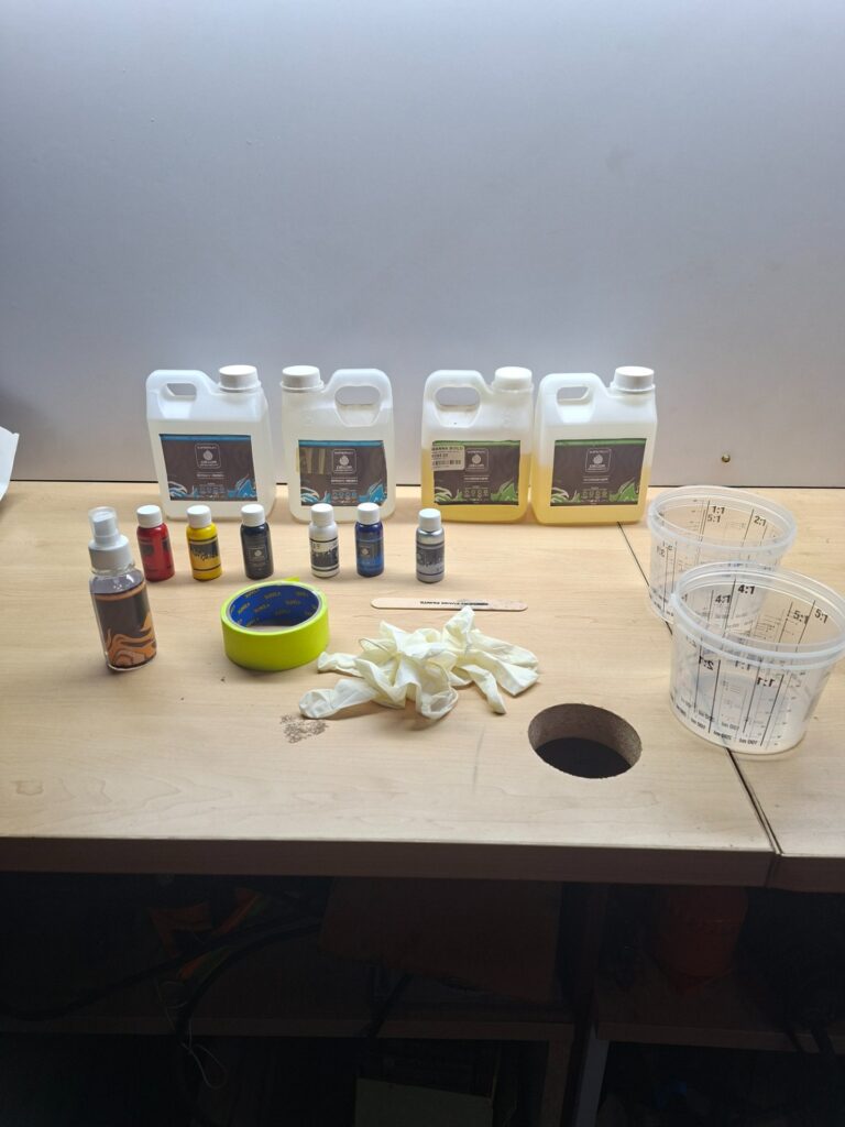 Imperma Décor Deluxe Epoxy Resin Starter Kit — part-used set with pigments, hardener & accessories
