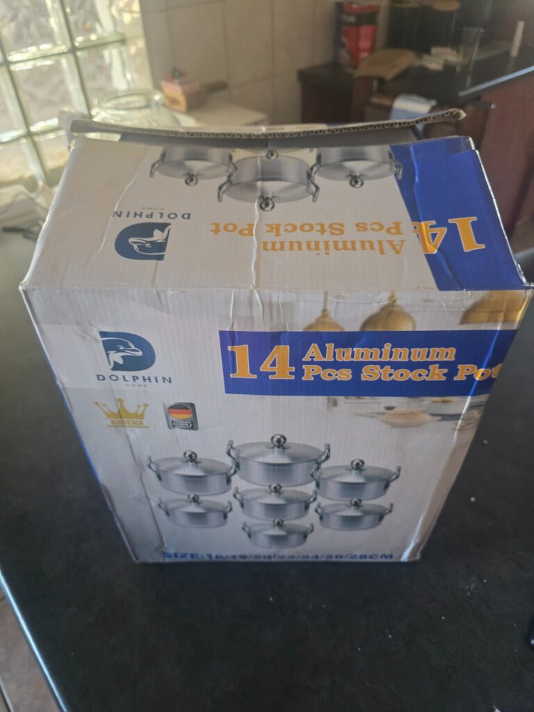 Dolphin Home 14-piece Aluminium Stock Pot Set — Brand New, Sealed (Box Creased)