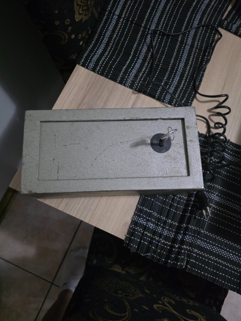 Compact Electrified Metal Cash Box / Lockbox — Key Included, Tested Working