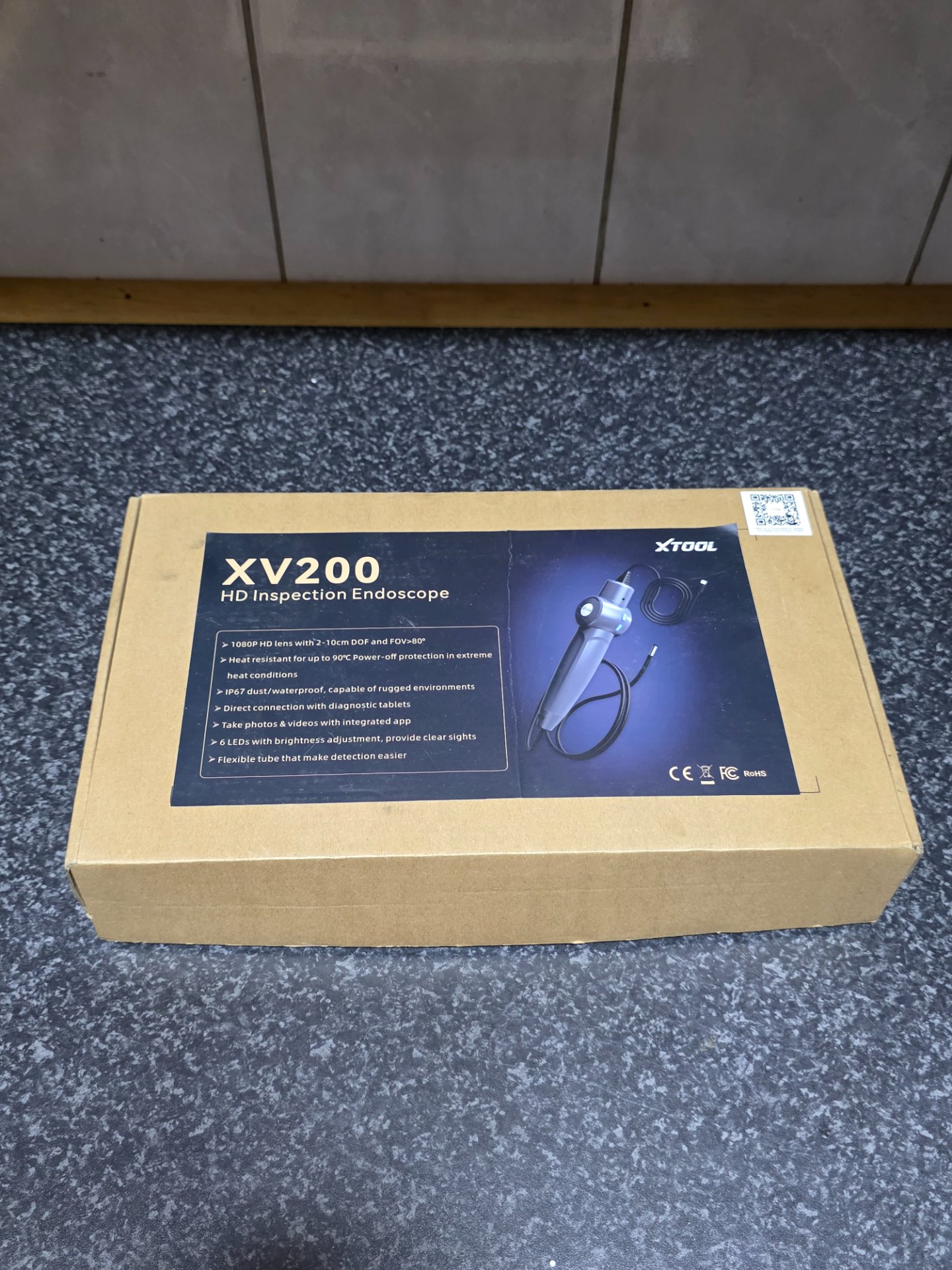 XTOOL XV200 HD Inspection Endoscope – boxed, like-new, warehouse-tested working