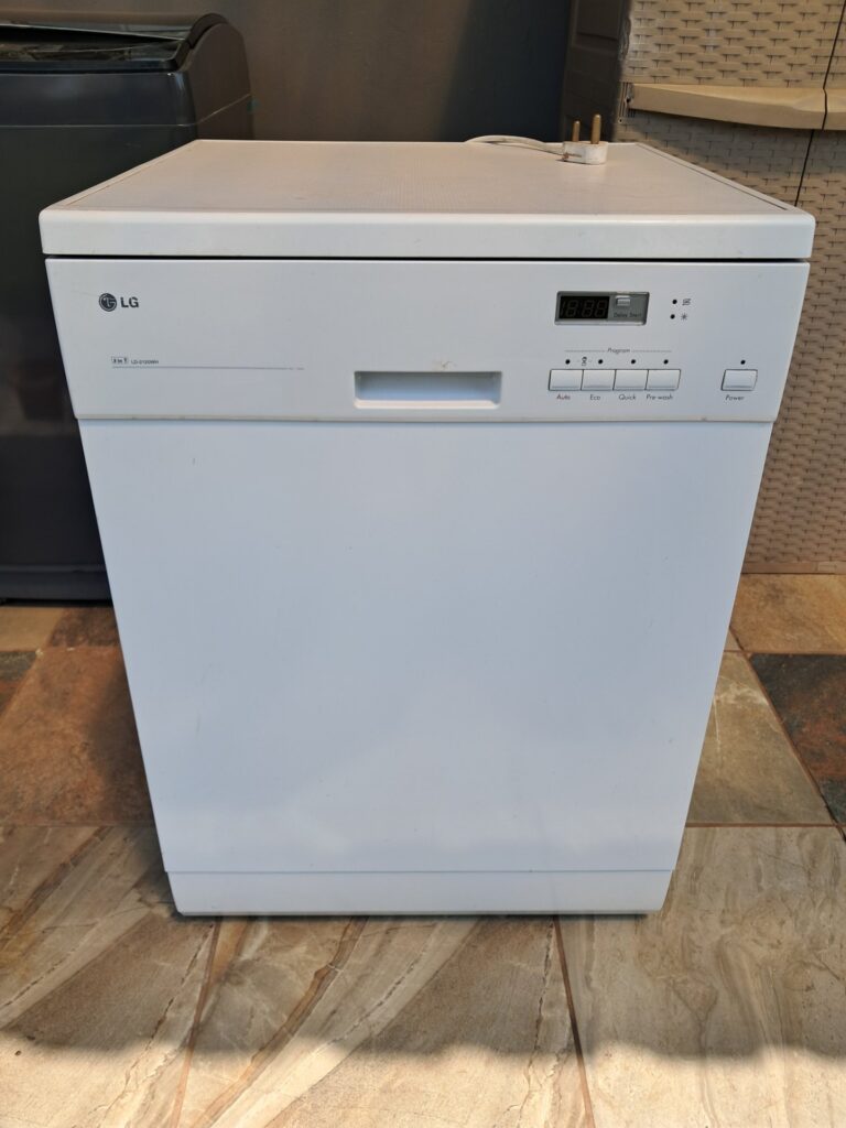 LG LD-2120WH Freestanding Dishwasher — Turns on, noisy & occasionally leaves items unclean; racks, power cord & hoses included
