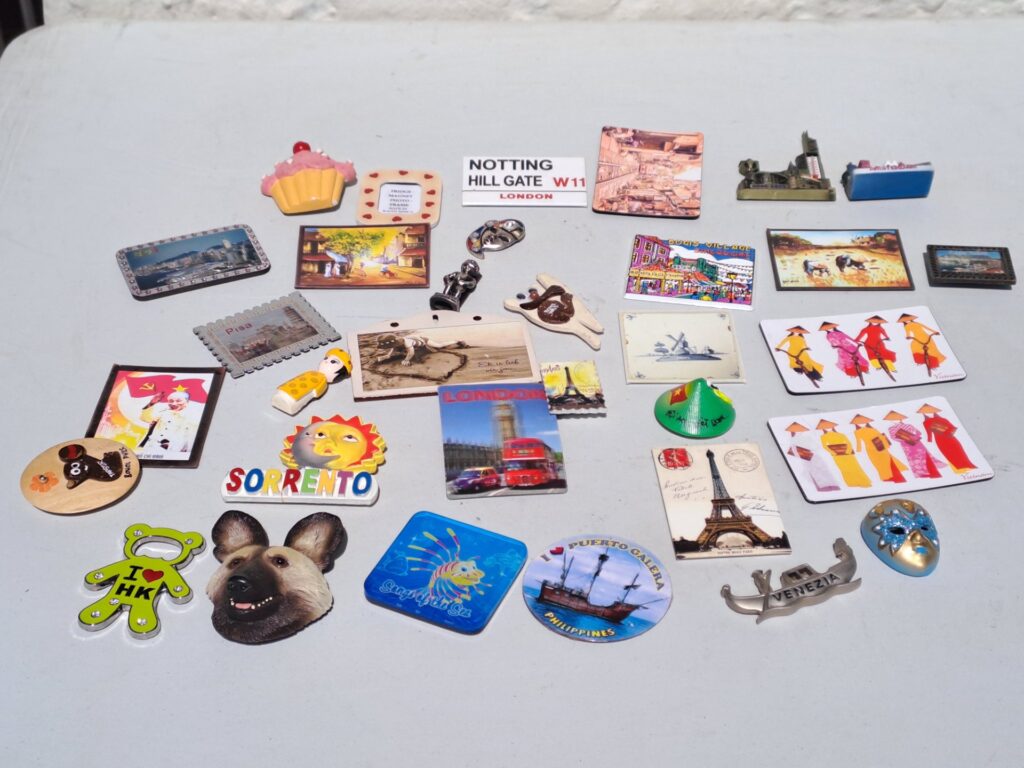 Mixed souvenir fridge magnets — assorted city & novelty designs (see photos)