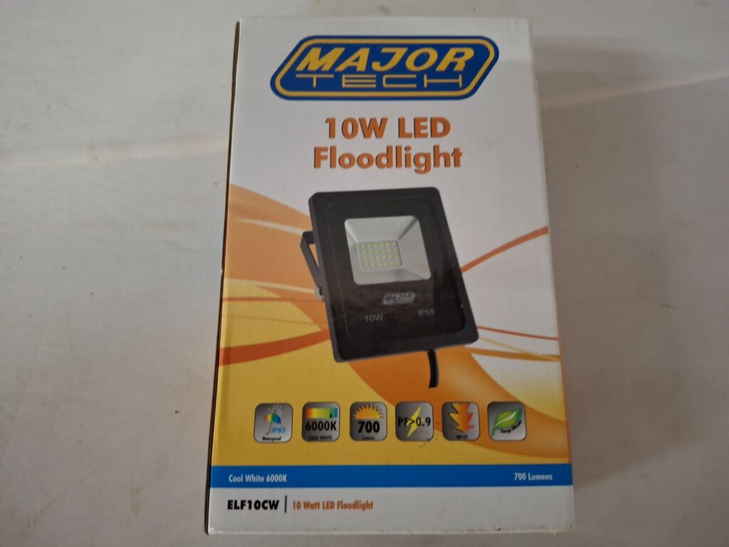 Major Tech ELF10CW 10W LED Floodlight – Sealed box, 6000K, IP65, 700 lm