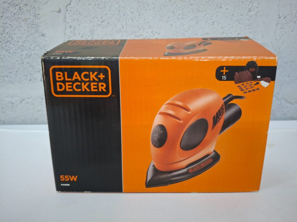 Black+Decker KA161 55W Corded Palm/Finishing Sander — Used, Tested, Box + Manual + Dust Bag