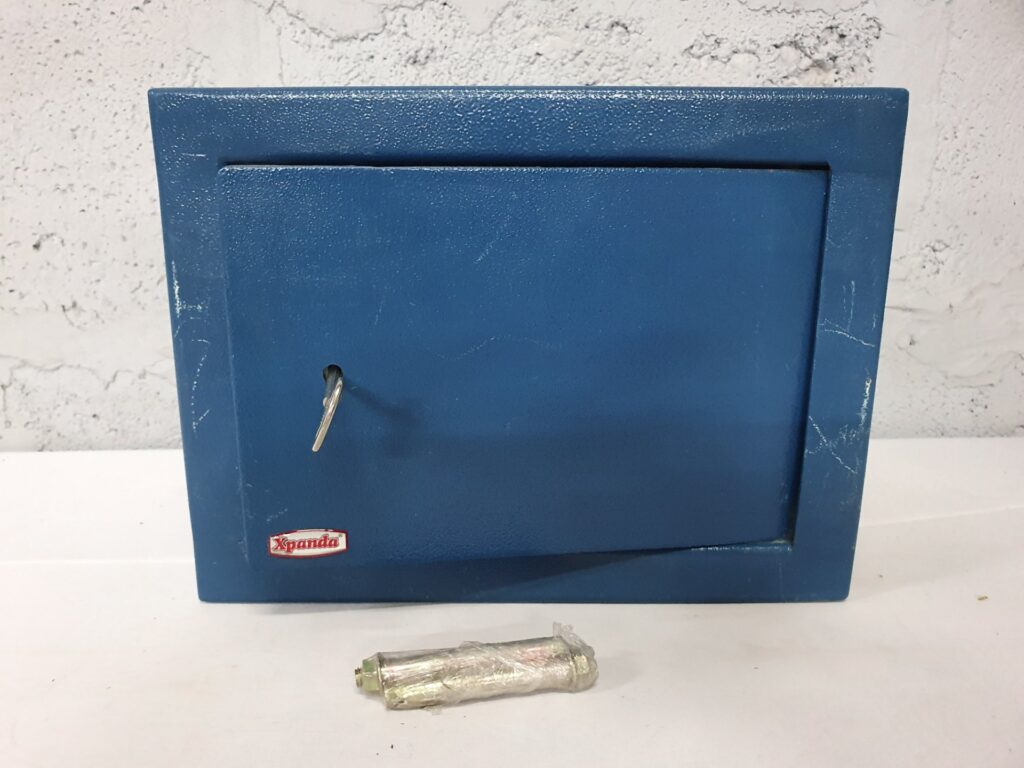 Blue Xpanda Safe — Key & 2 Fixings Included, Tested