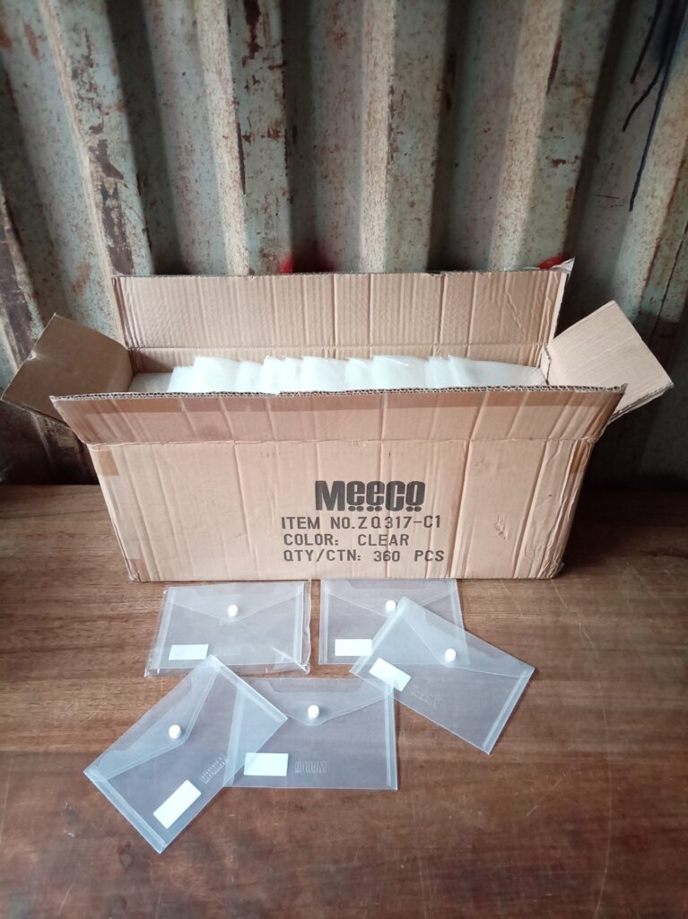 Brand New Meeco A6 Clear Button-Closure Document Envelopes — Bulk Carton 360 pcs (ZQ317-C1)