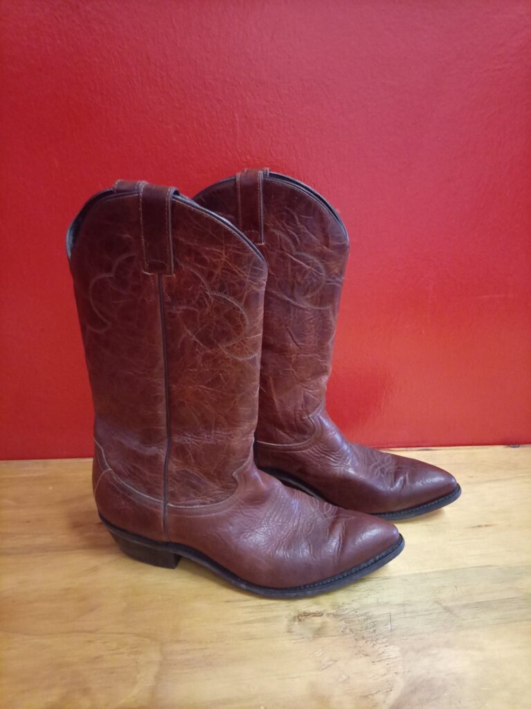 Diamond (appears) Brown Leather Western / Cowboy Boots — Size 10½ D — Pre-owned
