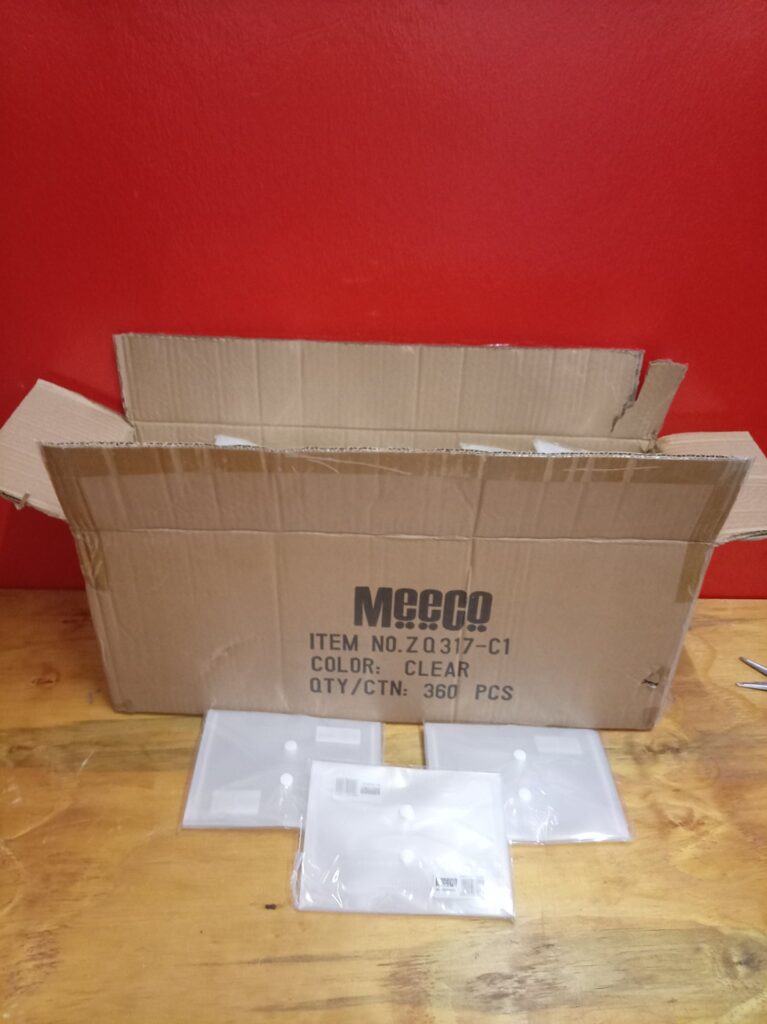 Box of Meeco A6 Clear Plastic Wallets — 360 pcs (A6 · 160 micron) — New, Sealed Packs