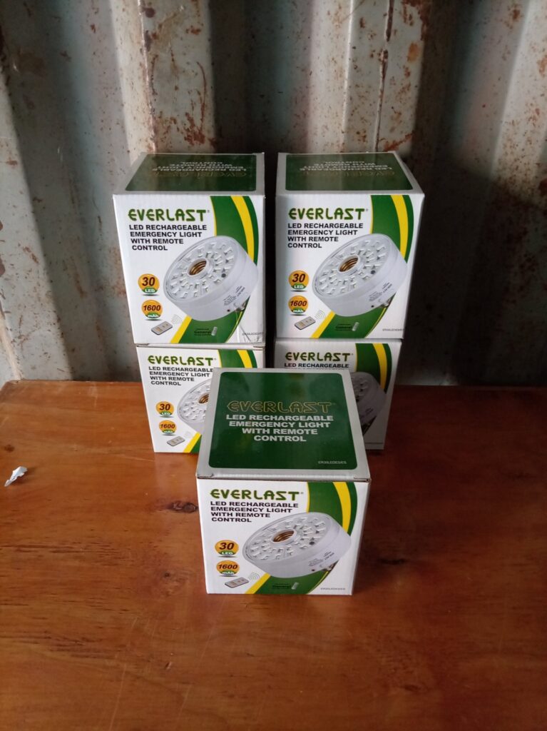 Lot of 5 Everlast LED Rechargeable Emergency Lights with Remote — sealed boxes (30 LED / 1600mAh)