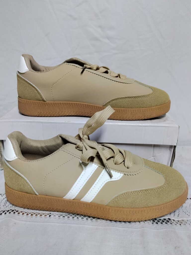 Theta Footwear S228 Khaki trainers — EU 38 / UK 5, like-new pair with box