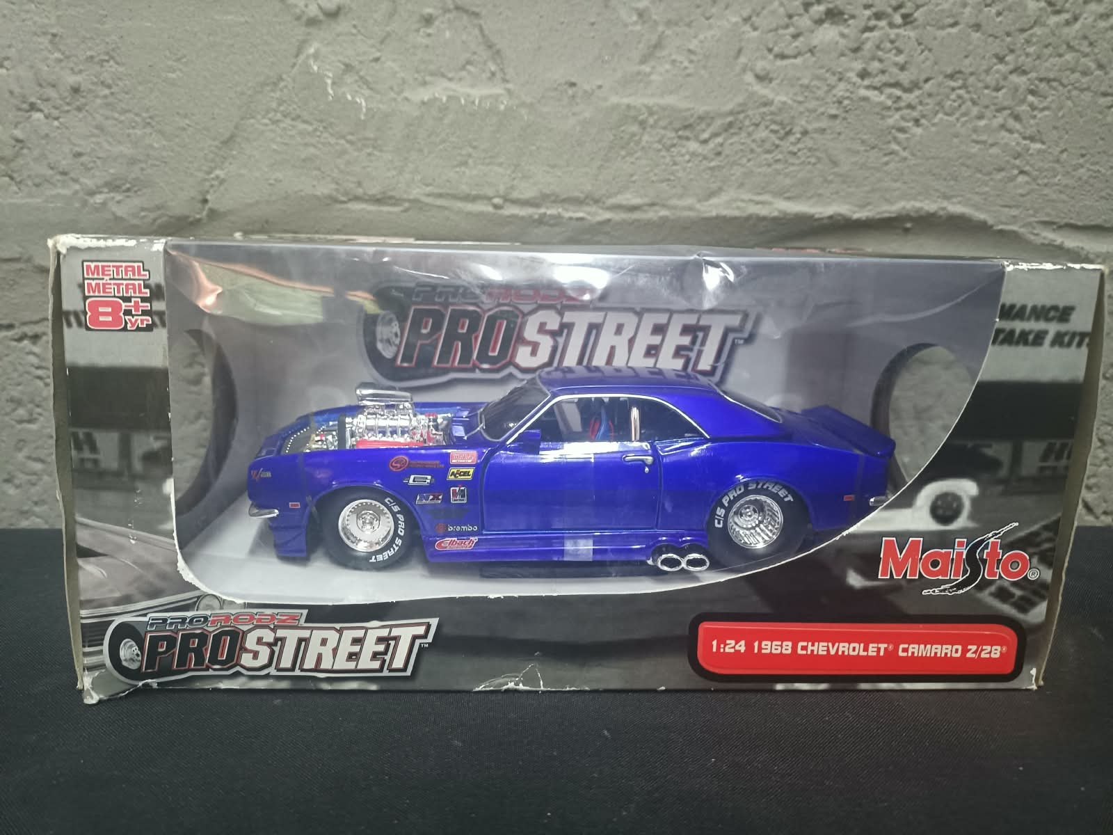 Maisto ProStreet 1:24 1968 Chevrolet Camaro — Blue die‑cast in original display box