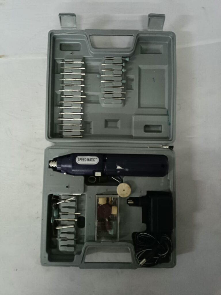 SPEED-MATIC rotary tool kit in case — many bits & adapter (NOT WORKING / spares)