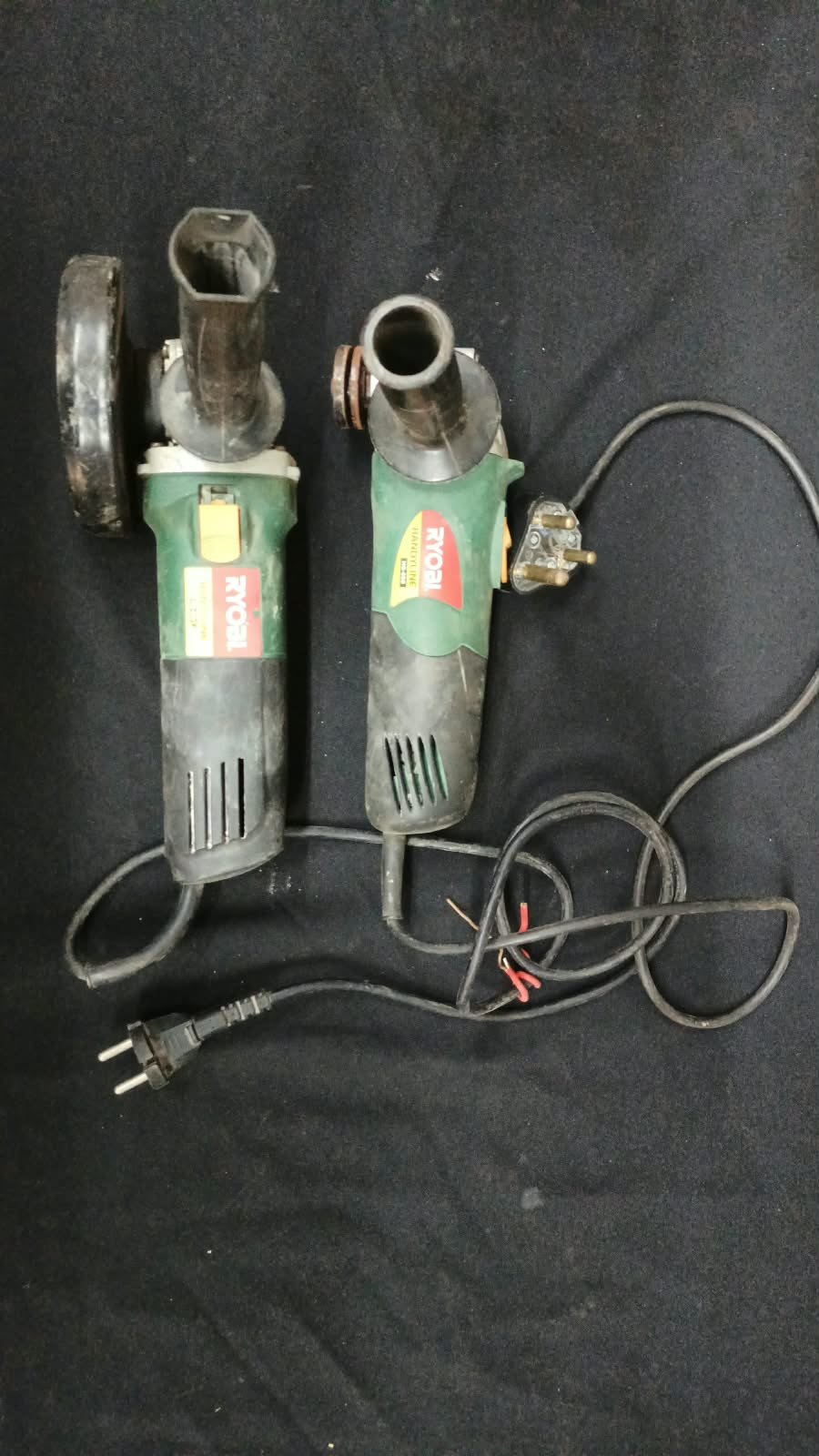 Pair of Ryobi HG-650 Angle Grinders (2) — Not working, for repair or parts