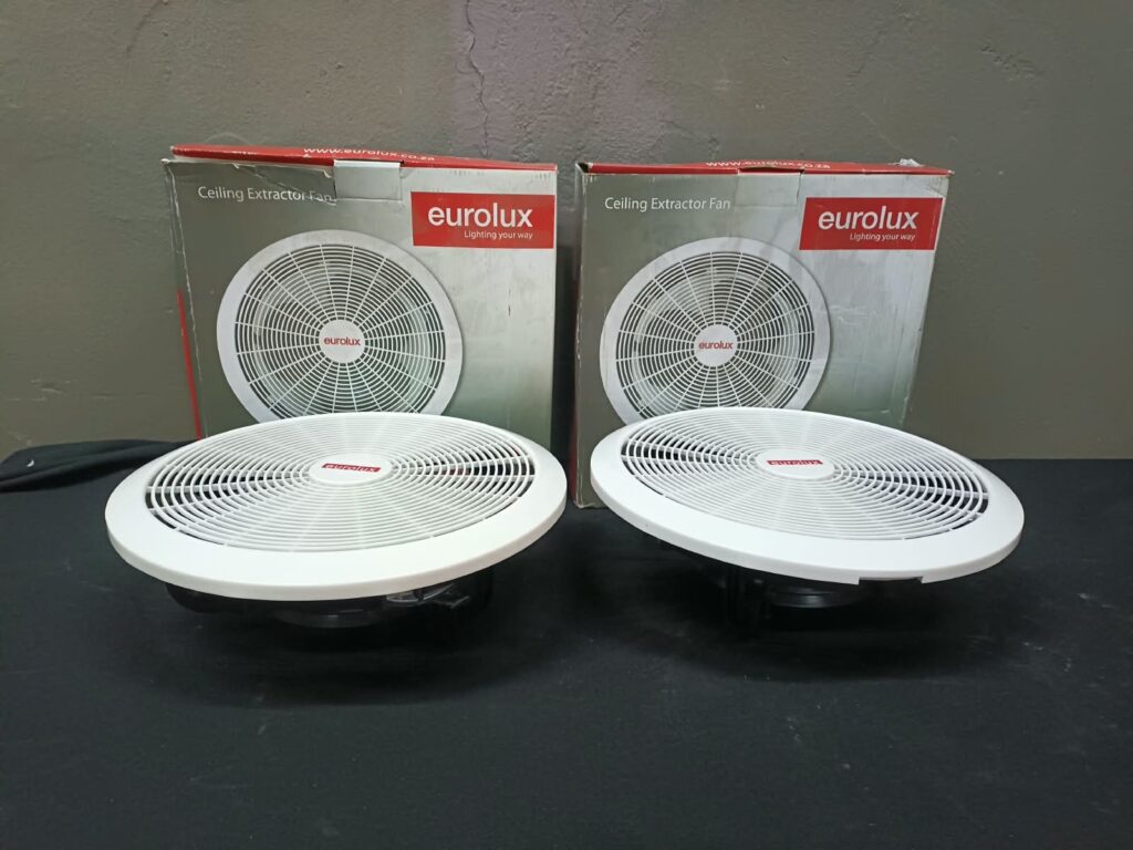 Pair of Eurolux Ceiling Extractor Fans (350mm) – 2 units, boxed, untested