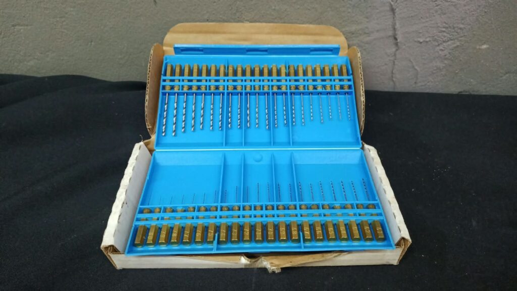 Anderson & Forrester Jet Orifice / Drill Gauging Set — Blue Case with Numbered Brass Gauges (42 pieces)