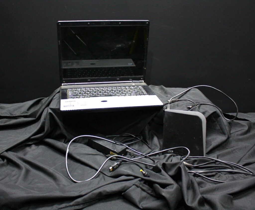 Gigabyte Innote laptop (used, untested) + LITE-ON USB DVD/CD rewritable drive, AC adapter & cables