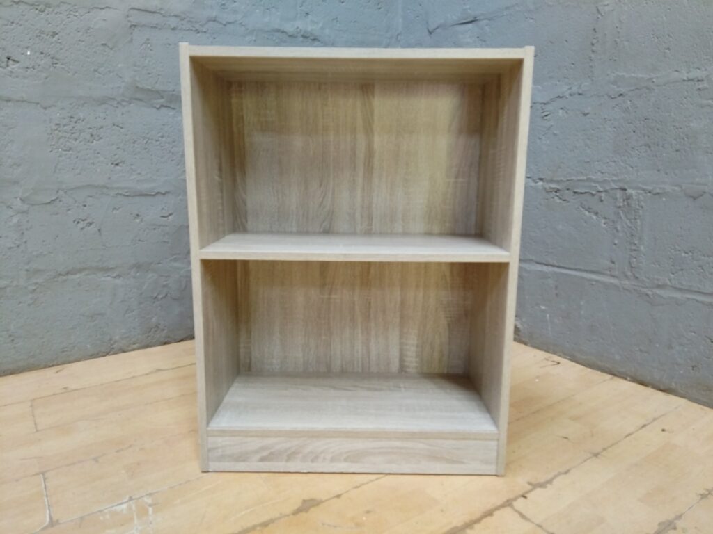 Compact 3-Shelf Freestanding Shelving Unit — Oak-Effect Laminate, 60 x 60 x 80 cm