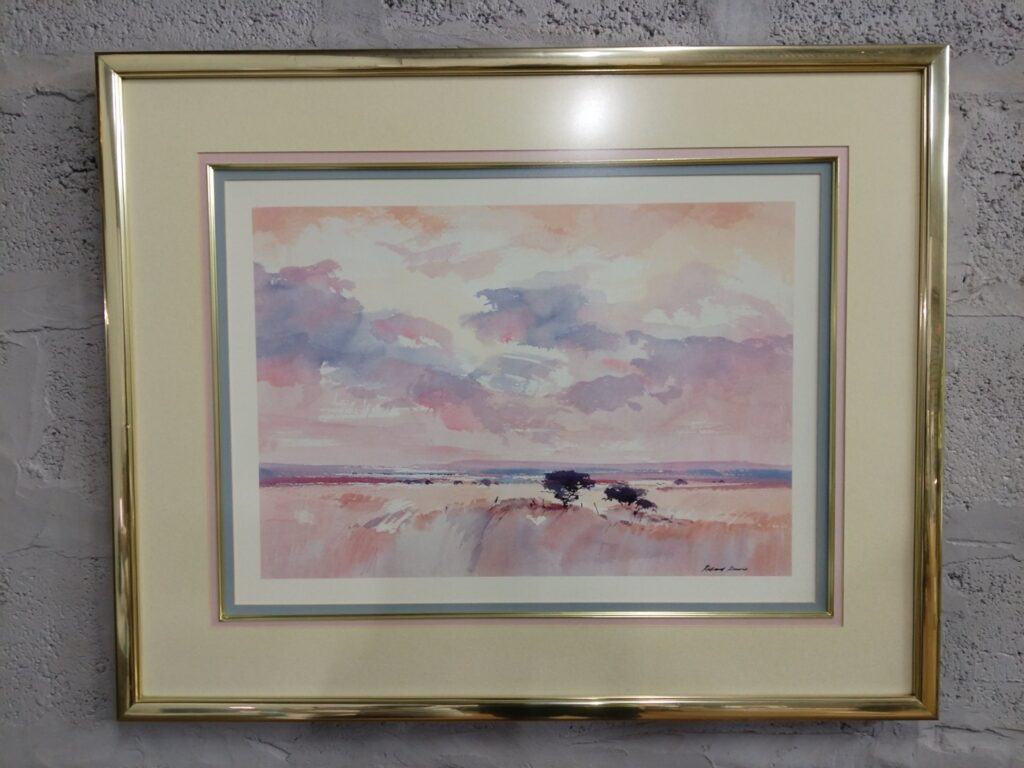 Framed, matted & glazed original landscape print — hand-signed lower-right, 96 x 78 cm (framed)