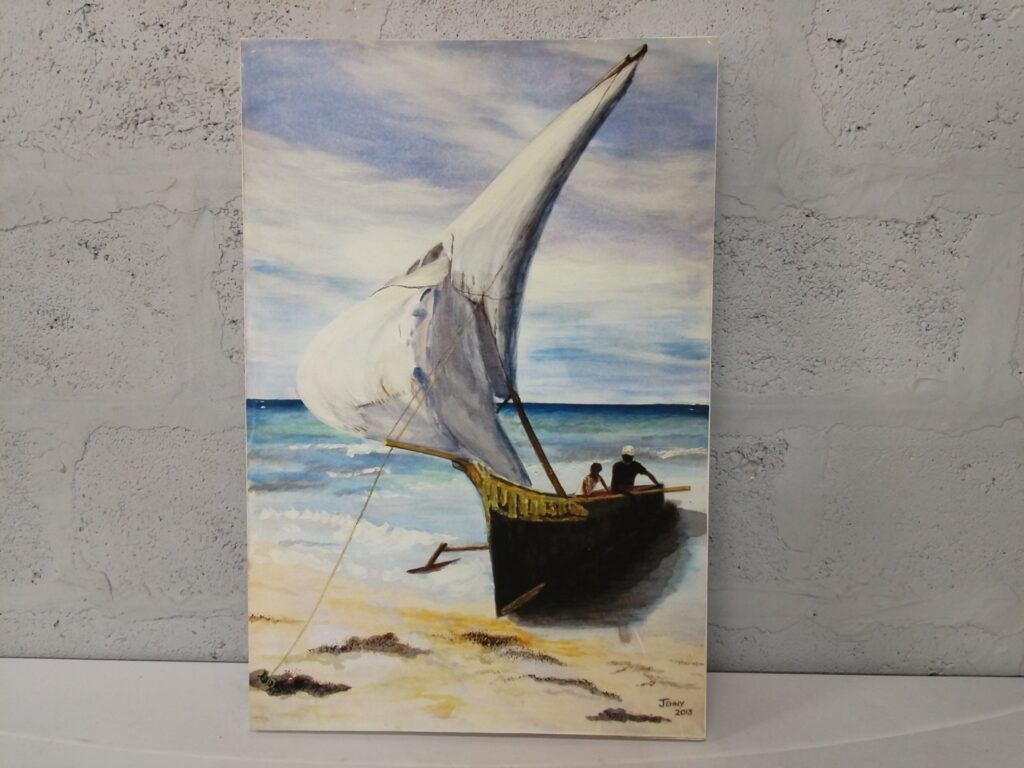 Original signed seascape painting ‘Jenny 2013’ — stretched canvas 51 x 75 cm