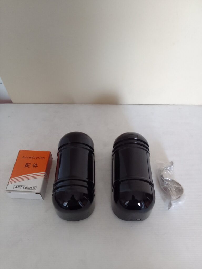 Pair of Black Photoelectric Beam Sensors (ABT Series) with Accessories – Untested