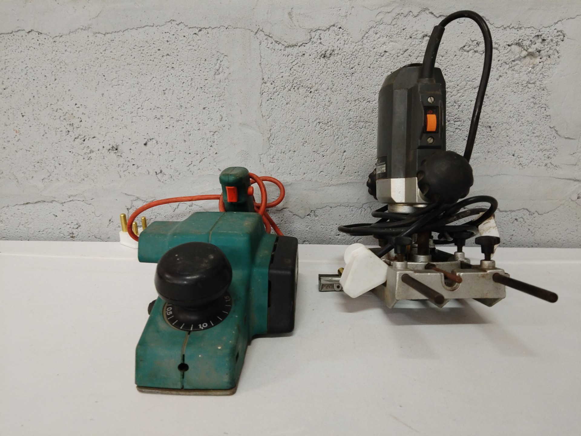 Pair: Black & Decker DN 750 470W electric planer + ELU Typ MCF 96 600W plunge/router (used, working)