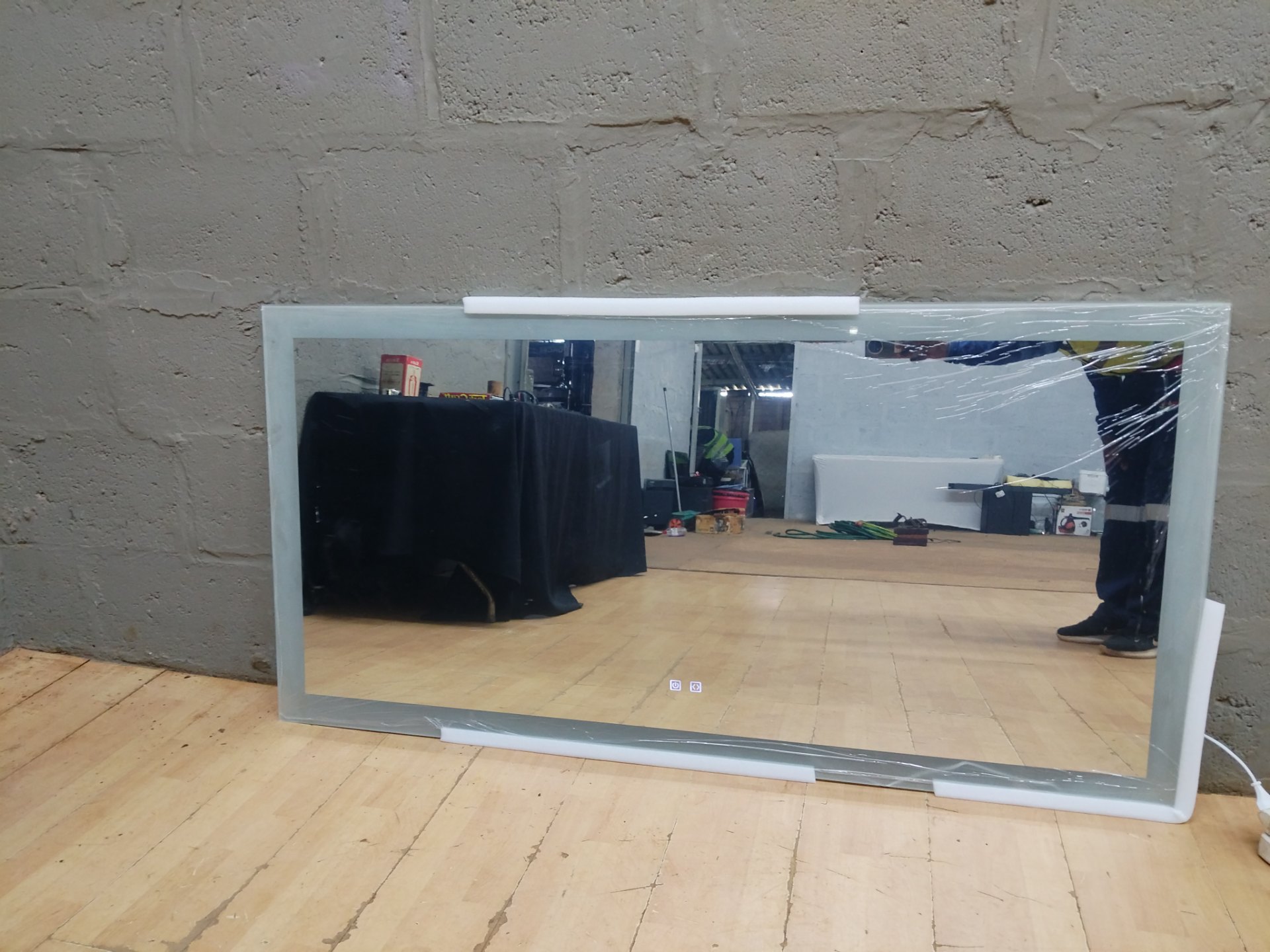 Eurotrend LED Illuminated Wall Mirror 160 x 80 cm – Touch icons, driver & fixings, LEDs lit