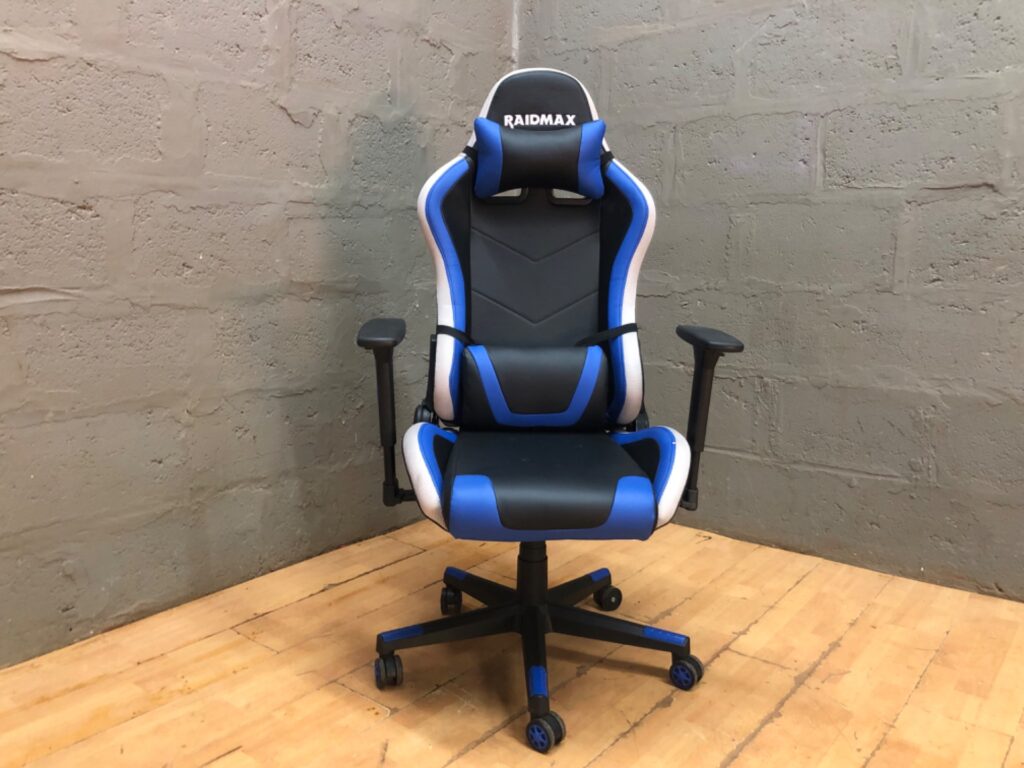 Raidmax Blue/Black Gaming Office Chair with Head & Lumbar Cushions — Tested, Used