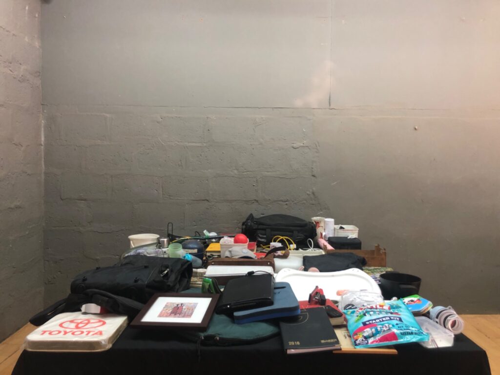 Mixed household bulk lot – backpacks, books, Stanley flask, Bosch boxed item, extension leads, toys & homeware