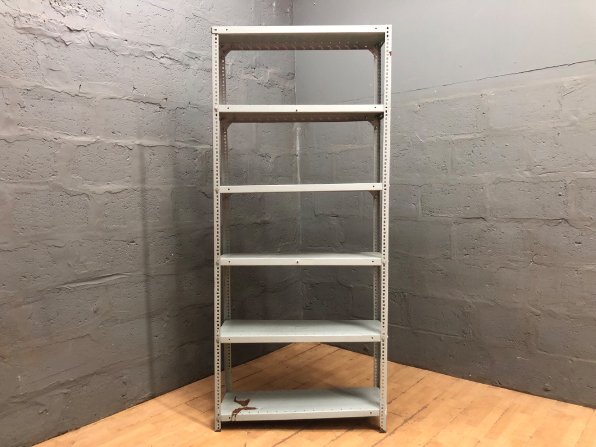 Freestanding Steel 5-Shelf Storage Rack — 214 x 32 x 92 cm, Surface Rust