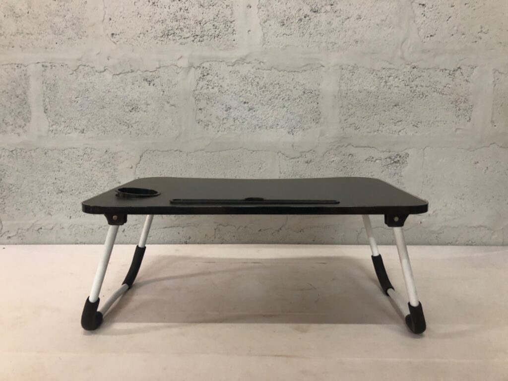 Portable folding laptop / bed table with cup holder & device slot — 60 x 40 x 27 cm