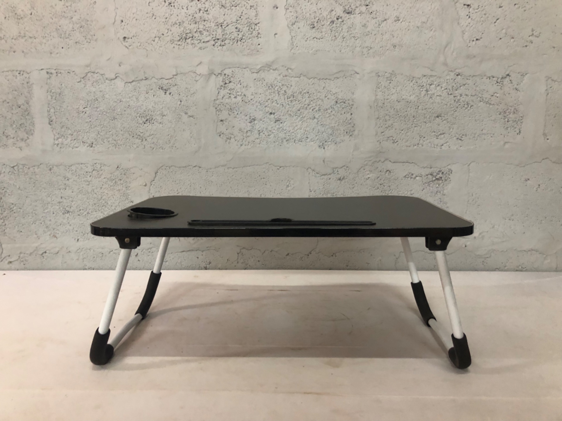 Portable folding laptop / bed table with cup holder & device slot — 60 x 40 x 27 cm