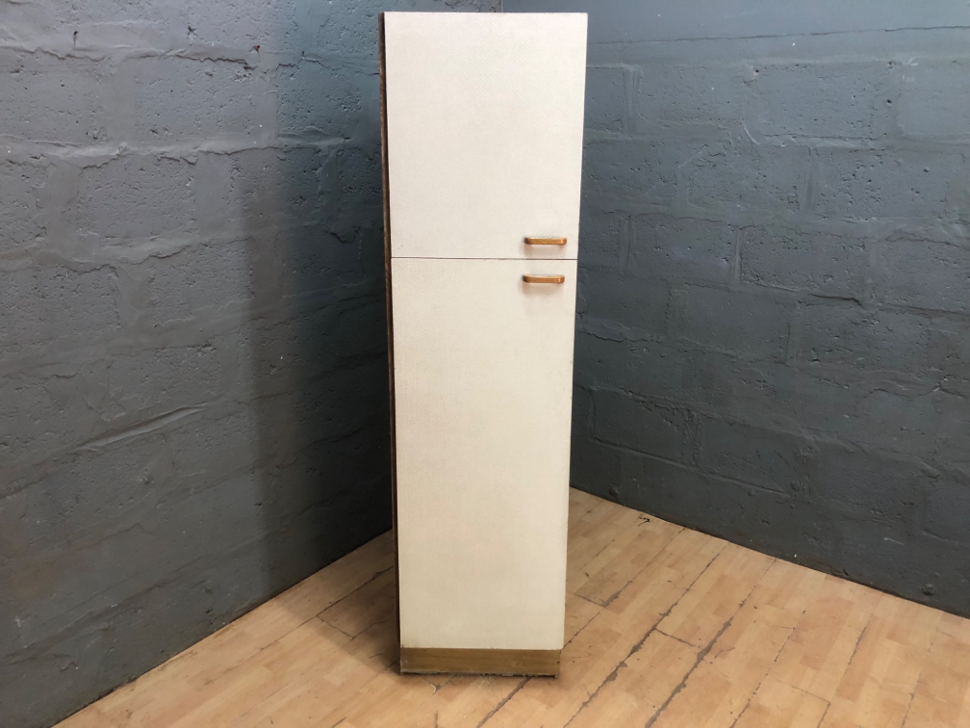 Tall narrow pantry / storage cabinet — 196 × 63 × 52 cm, internal shelf, rear cut-out